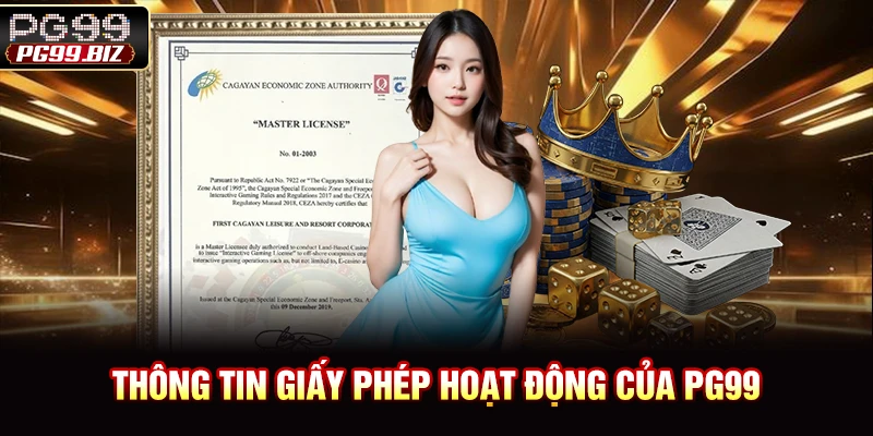 Thông tin giấy phép hoạt động của PG99